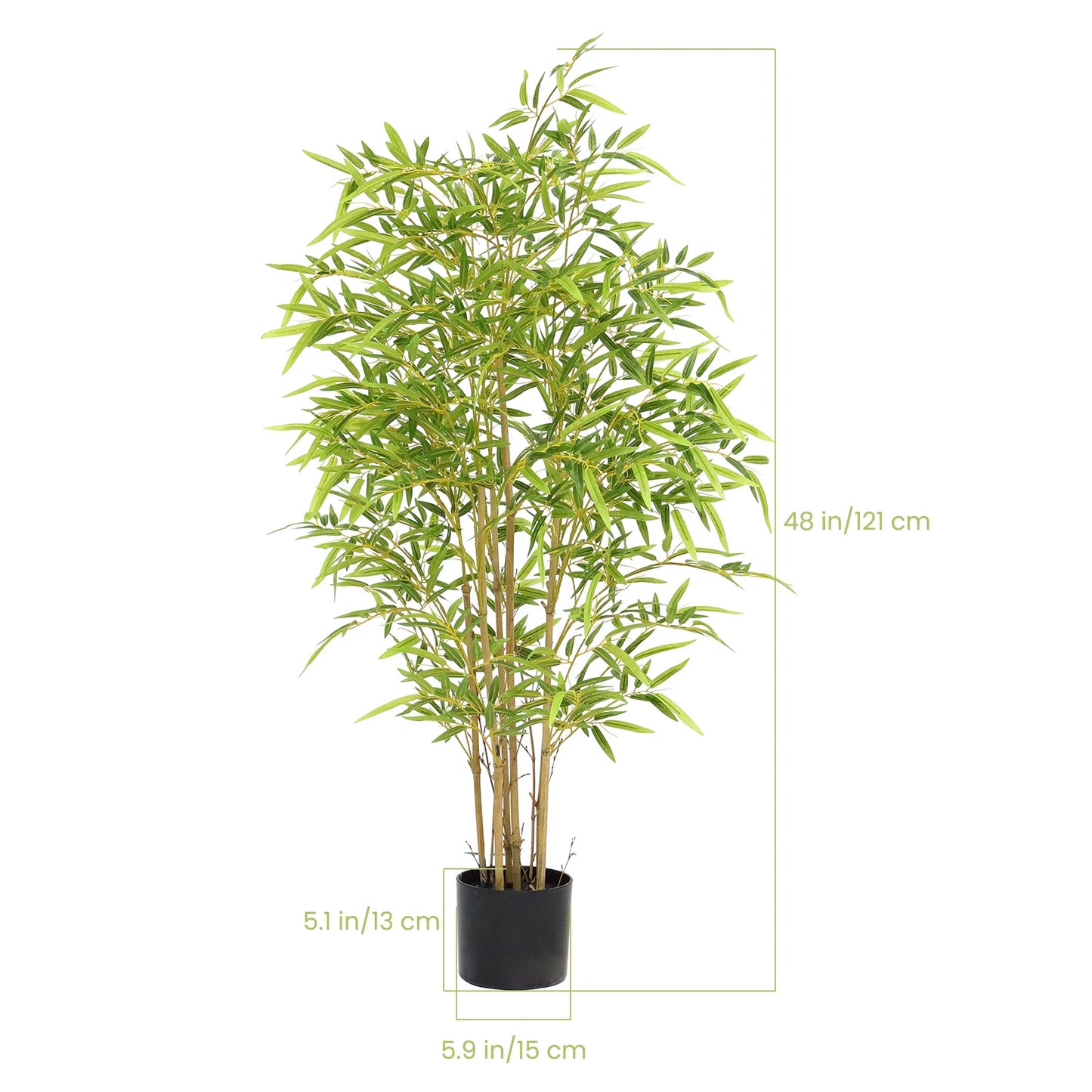 Bamboo Tree Artificial , Artificial Bamboo Tree with Real Trunk and Lifelike Leaves, Faux Bamboo Plants for Home Decor Indoor