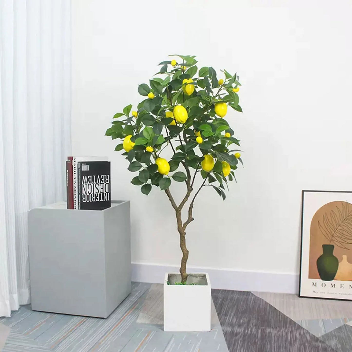 Artificial Lemon Tree Branches realistic Leaves