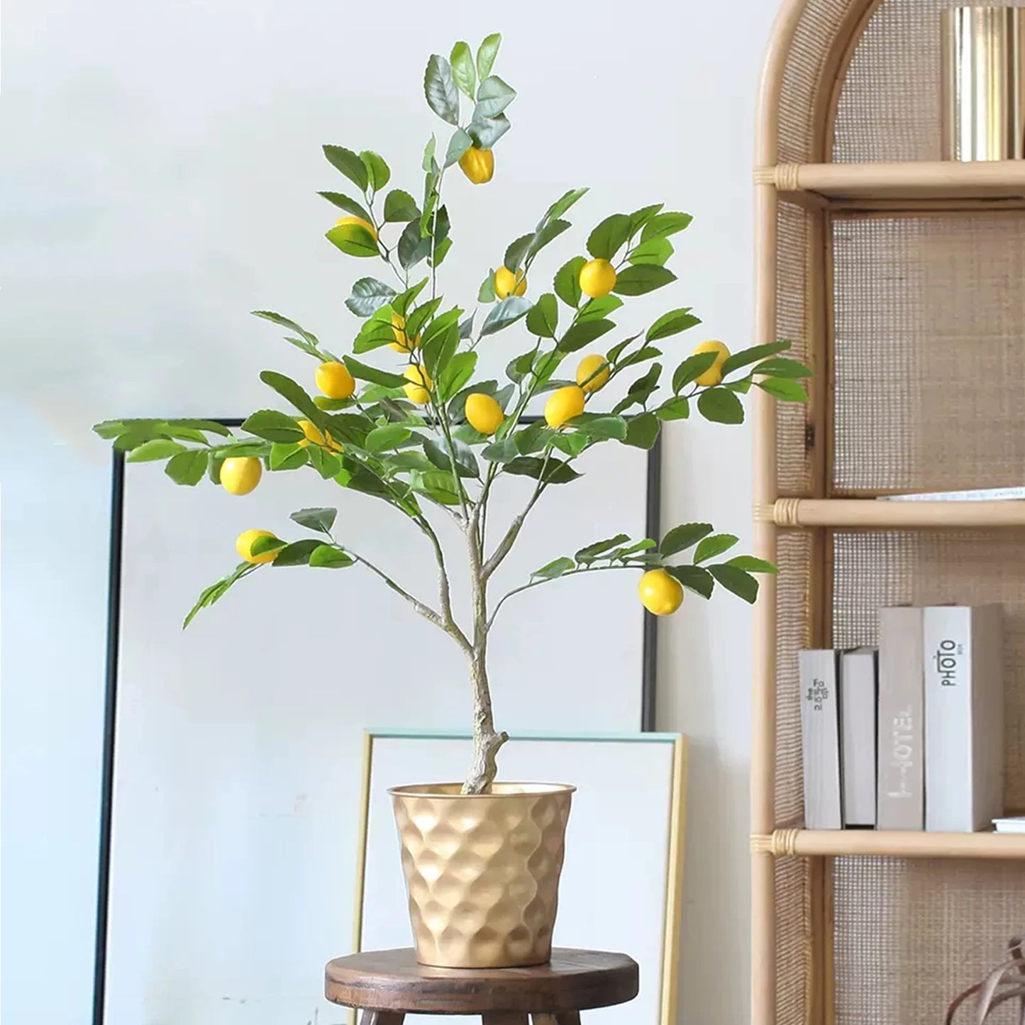 Artificial Lemon Tree Branches realistic Leaves