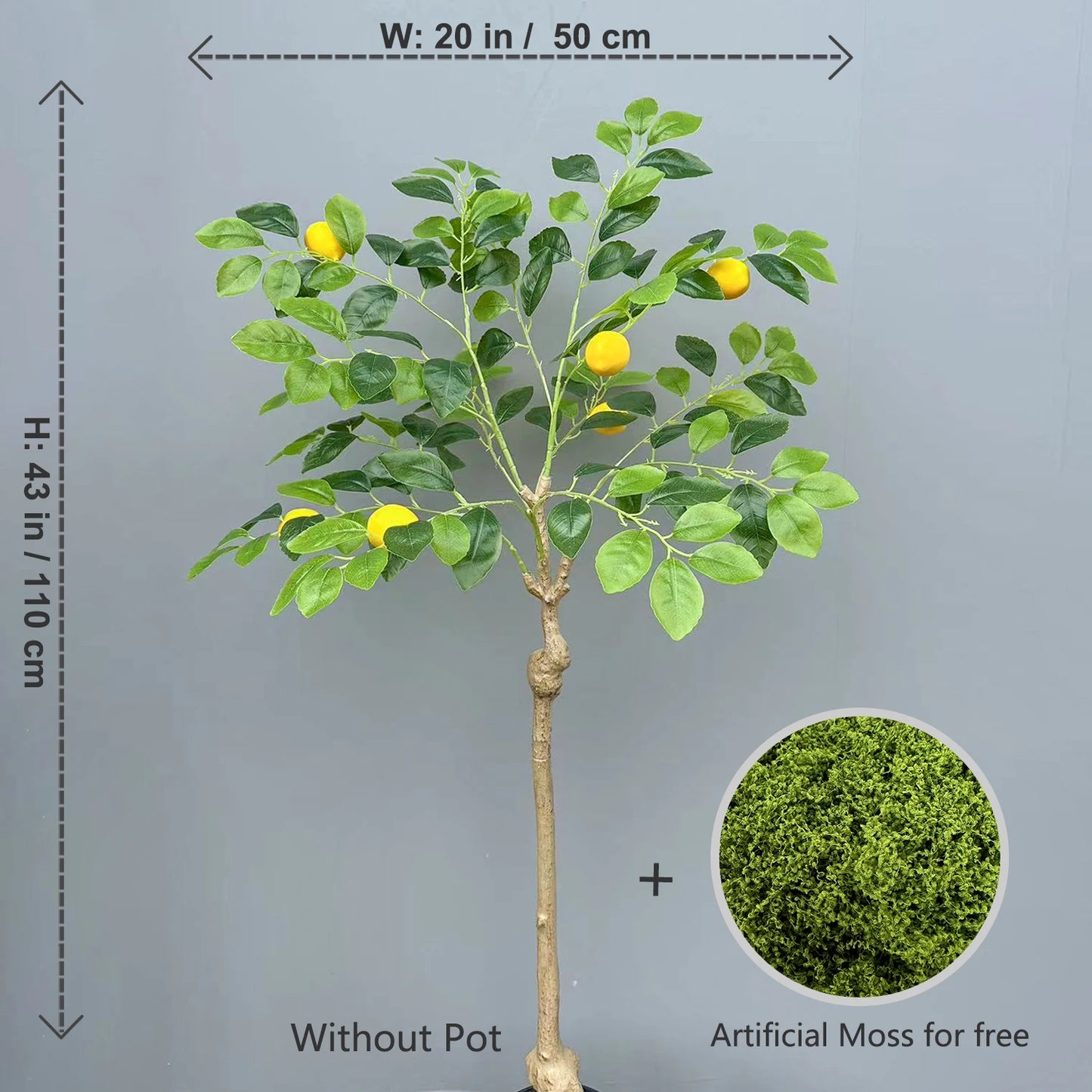 Artificial Lemon Tree Branches realistic Leaves