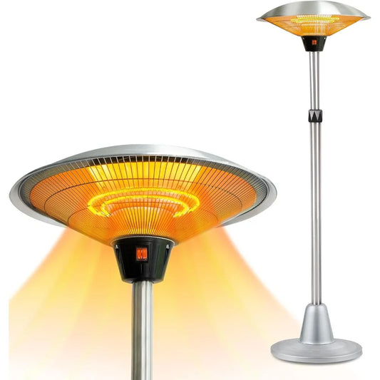 Electric Patio Heater 1500W for Outdoor Heating with Adjustable Height,