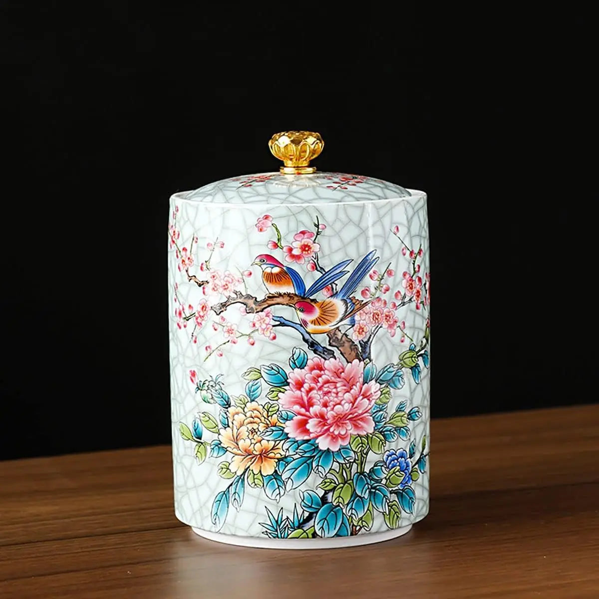 Enamel Ceramic Tea, Sugar. Herb Caddy