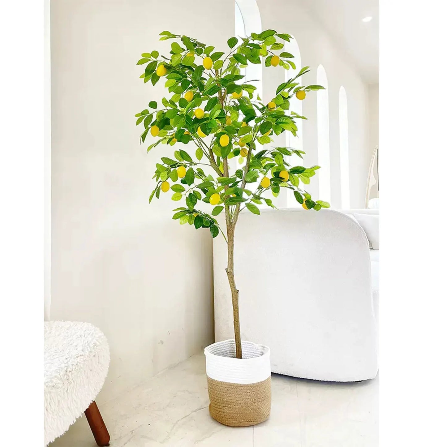 Artificial Lemon Tree Branches realistic Leaves