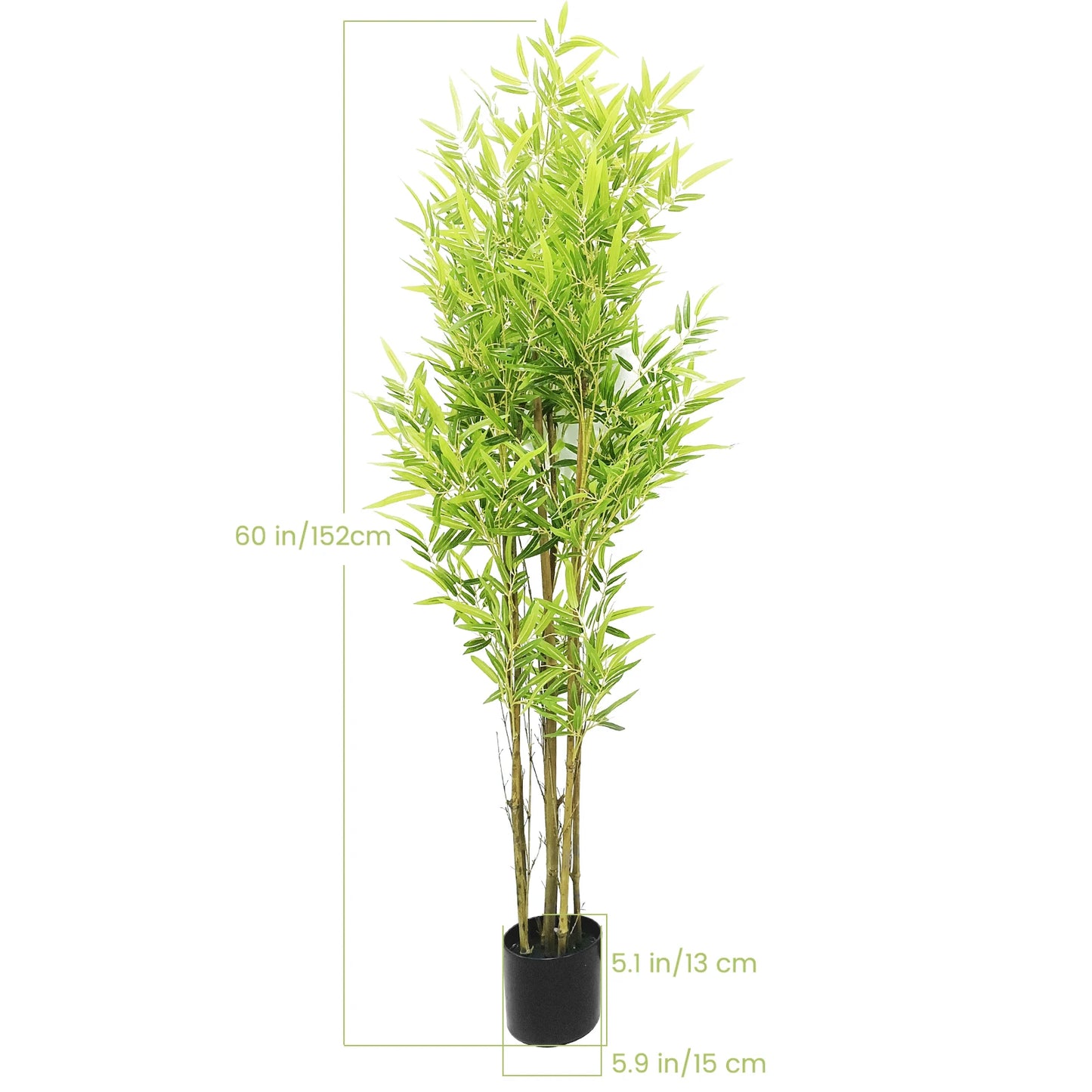 Bamboo Tree Artificial , Artificial Bamboo Tree with Real Trunk and Lifelike Leaves, Faux Bamboo Plants for Home Decor Indoor