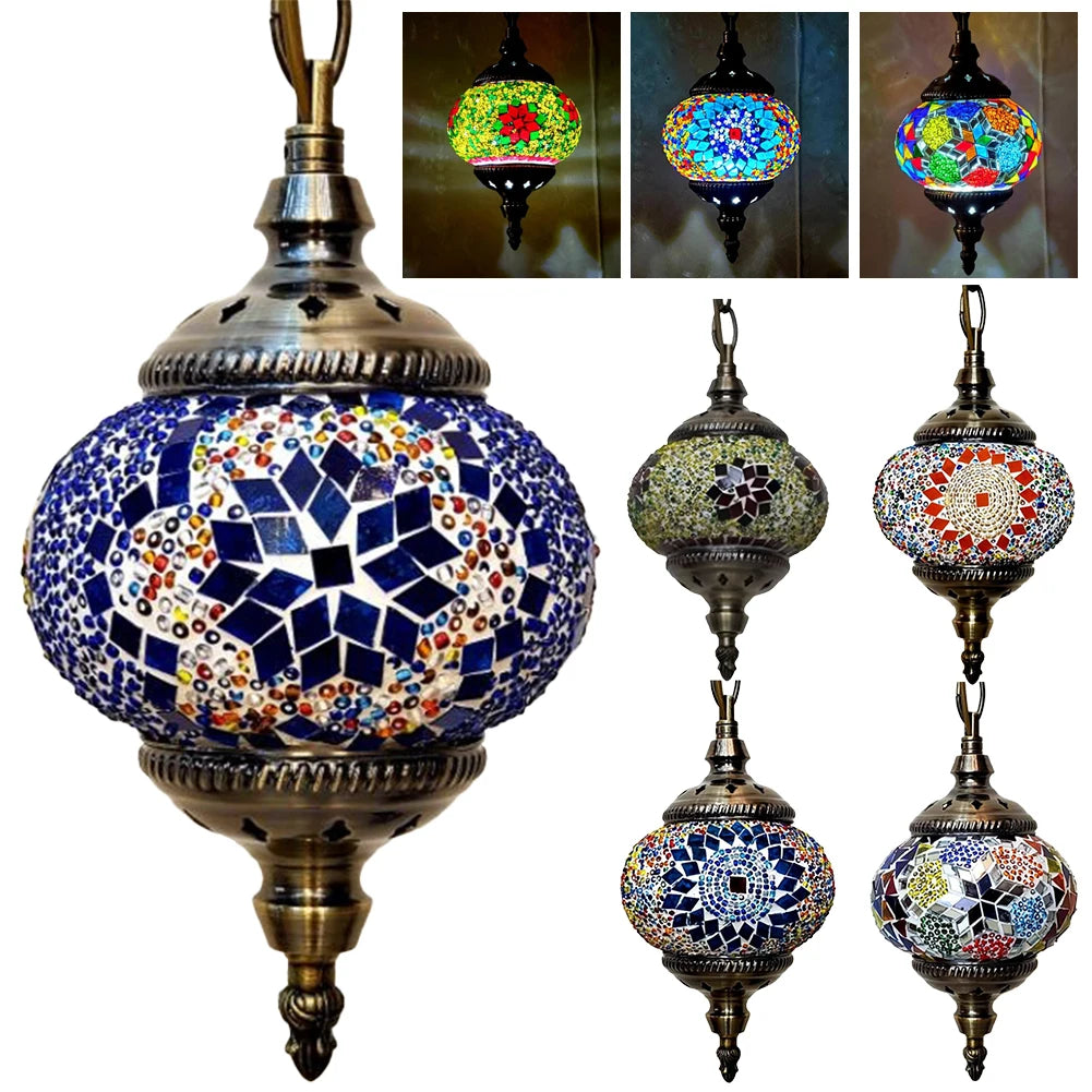 Moroccan Mosaic Hanging Ceiling Lamp Romantic Chandelier