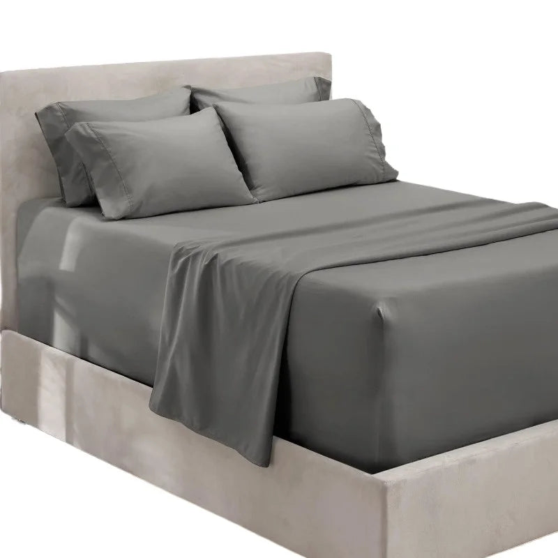 Deep Pocket King Size Sheets Sets - Fits Mattress 18-24 Inches, 6 Piece - Grey Sheets