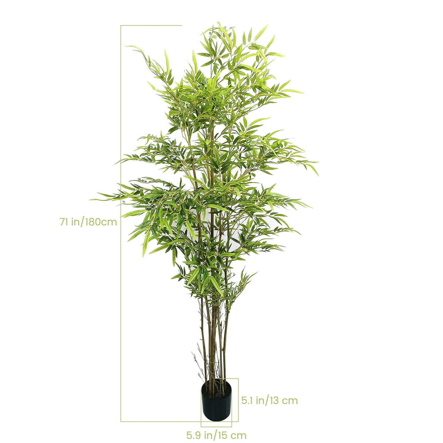 Bamboo Tree Artificial , Artificial Bamboo Tree with Real Trunk and Lifelike Leaves, Faux Bamboo Plants for Home Decor Indoor