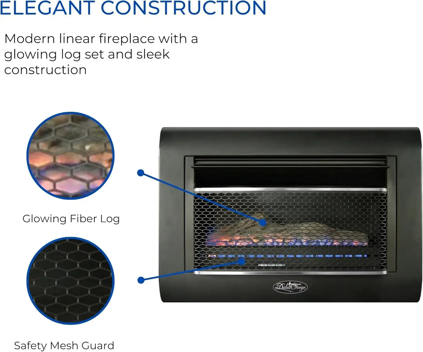 Forge Ventless Linear Wall Gas Fireplace