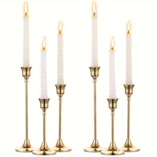 6pcs Elegant Tapered Metal Candle Holder Set