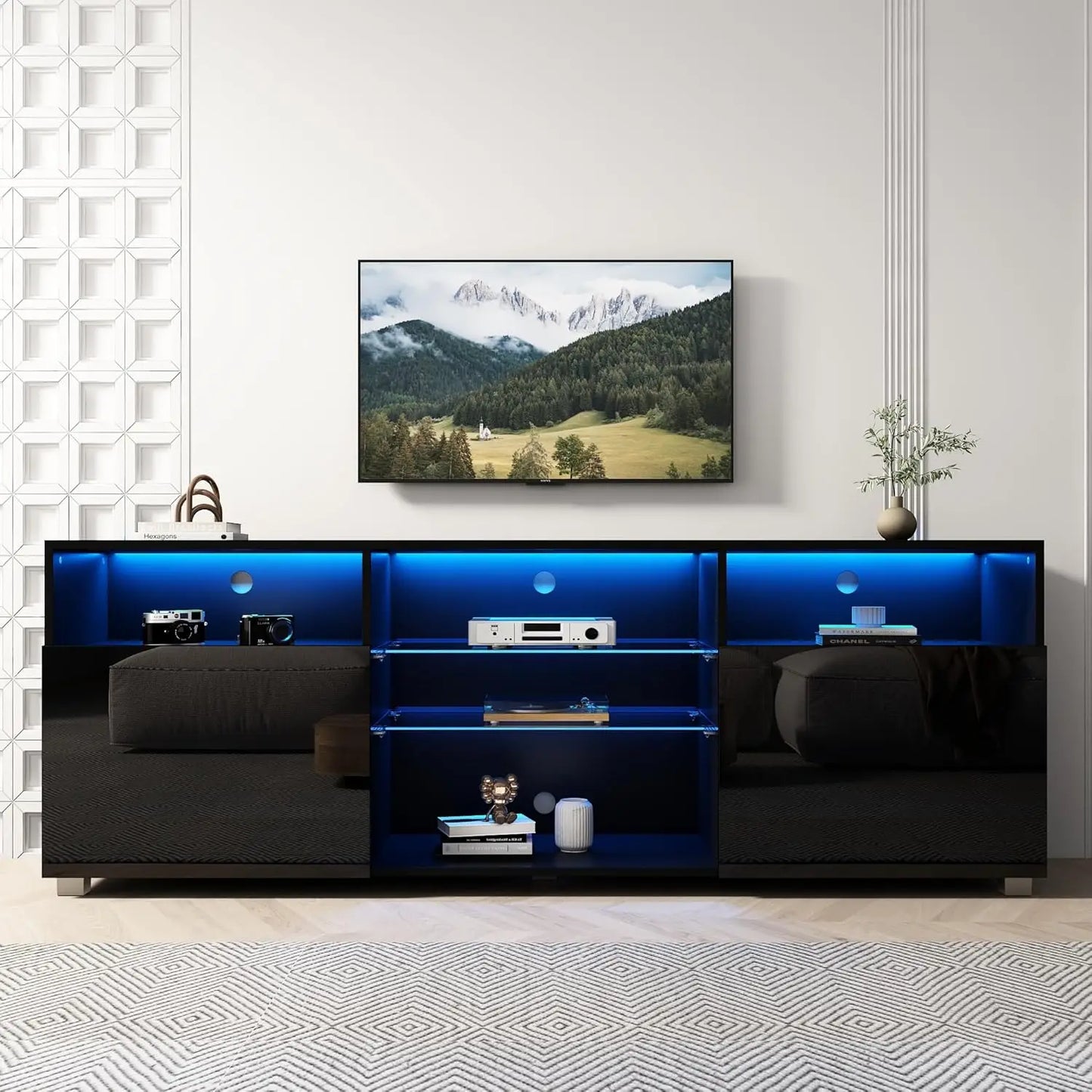 High Glossy Modern Entertainment Table LED TV Stand for 60/65 inch